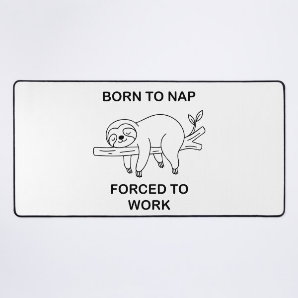 Item preview, Minimal Sloth Line Art – Born to Nap, Forced to Work – Chill Aesthetic Design designed and sold by YellowLion.