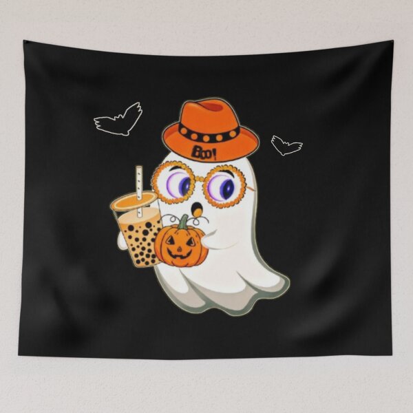 Item preview, Cute Ghost Drinking Coffee – Funny Halloween Horror Coffee Lover Design designed and sold by Nirmala67.