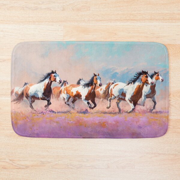 Item preview, A herd of painted horses racing across a flower-covered meadow Horses in Motion designed and sold by CDC40.