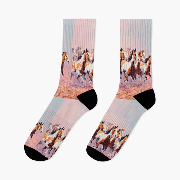 Item preview, A herd of painted horses racing across a flower-covered meadow Horses in Motion designed and sold by CDC40.