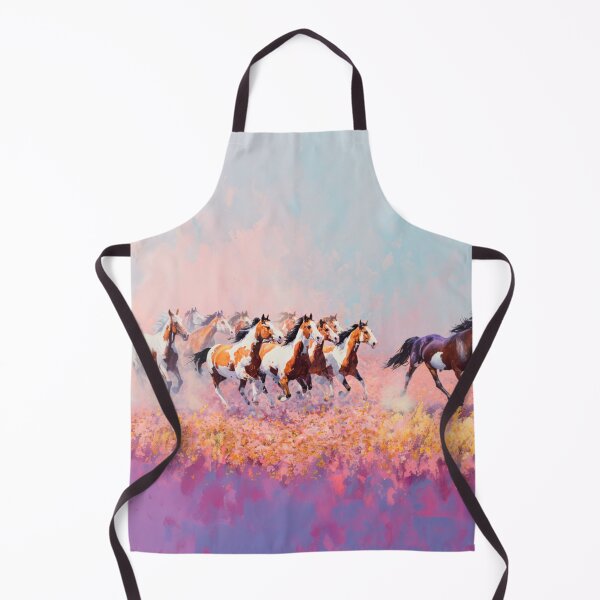Item preview, A herd of painted horses racing across a flower-covered meadow Horses in Motion designed and sold by CDC40.