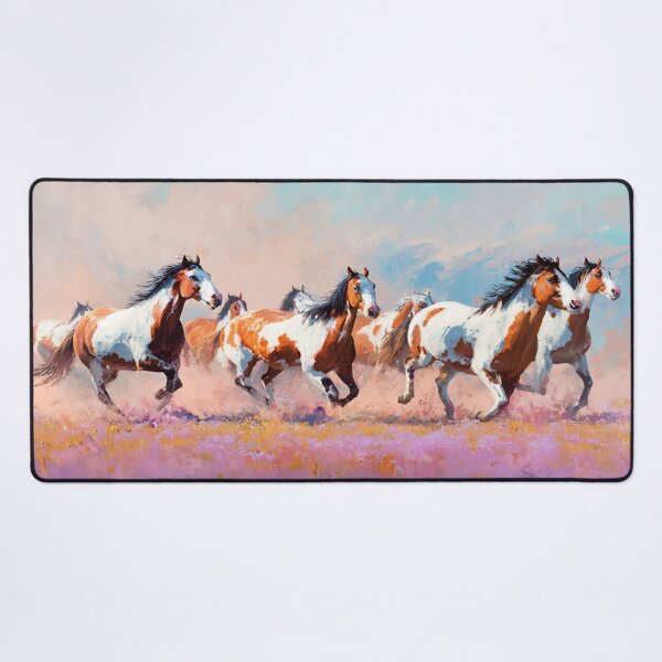 Item preview, A herd of painted horses racing across a flower-covered meadow Horses in Motion designed and sold by CDC40.