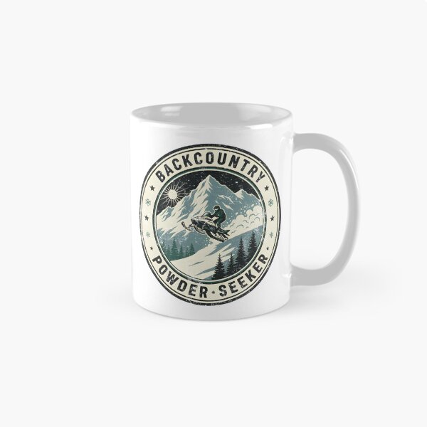 Item preview, Backcountry Powder Seeker Vintage Snowmobile Mountain Badge designed and sold by BluecidDesign.