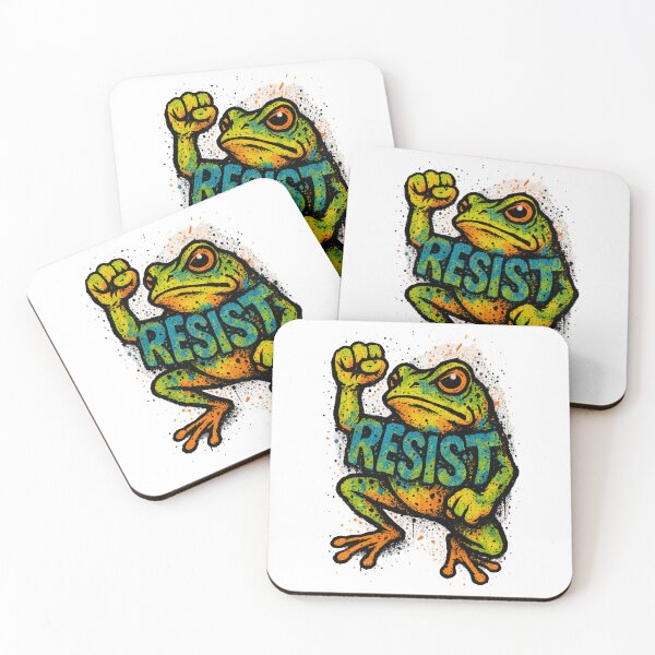 Item preview, Pegatina estilo grafiti para camiseta solidaria de Resist Frog Fist designed and sold by GeniePixel.