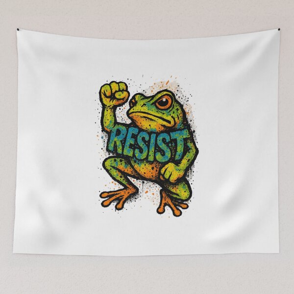 Item preview, Pegatina estilo grafiti para camiseta solidaria de Resist Frog Fist designed and sold by GeniePixel.