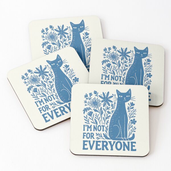 Item preview, I'm Not for Everyone Sarcastic Cat Boho Wildflowers Vintage designed and sold by SunfullyYours.