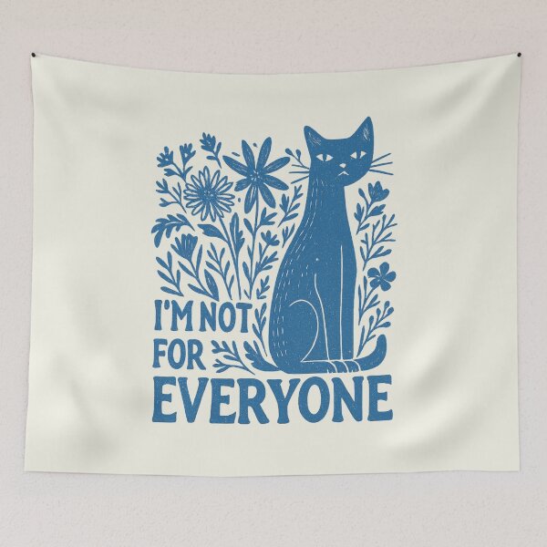 Item preview, I'm Not for Everyone Sarcastic Cat Boho Wildflowers Vintage designed and sold by SunfullyYours.