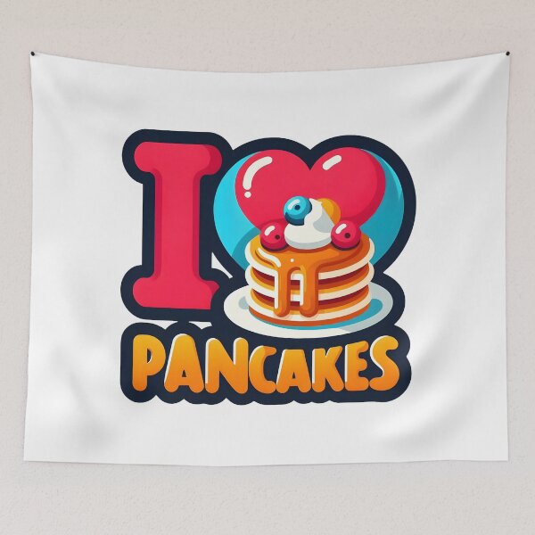 Item preview, I Love Pancakes with Cute Syrup Stack and Berries. designed and sold by The-T-In-Retro.