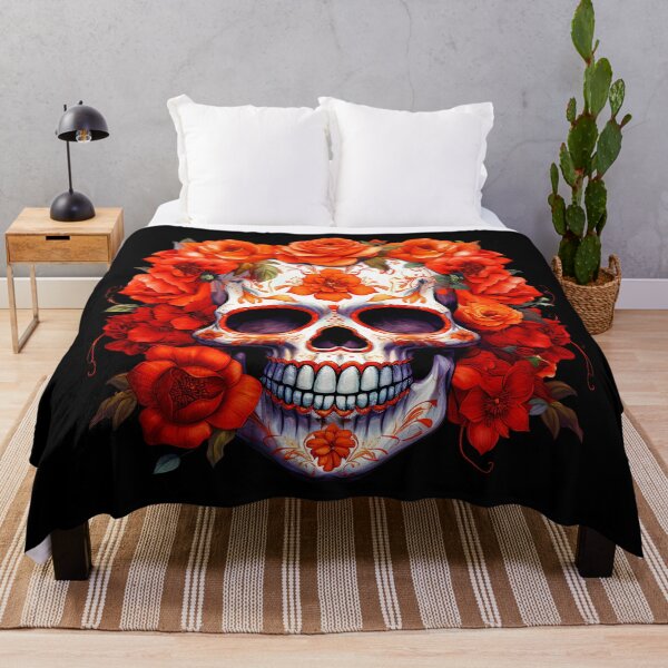 Item preview, Day of the Dead Skull T-shirt designed and sold by WolfenStudio.