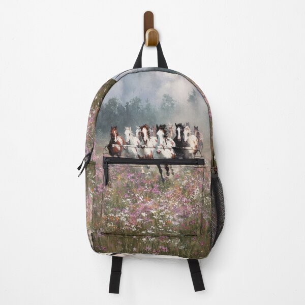 Item preview, A herd of painted horses racing across a flower-covered meadow Horses in Motion designed and sold by CDC40.
