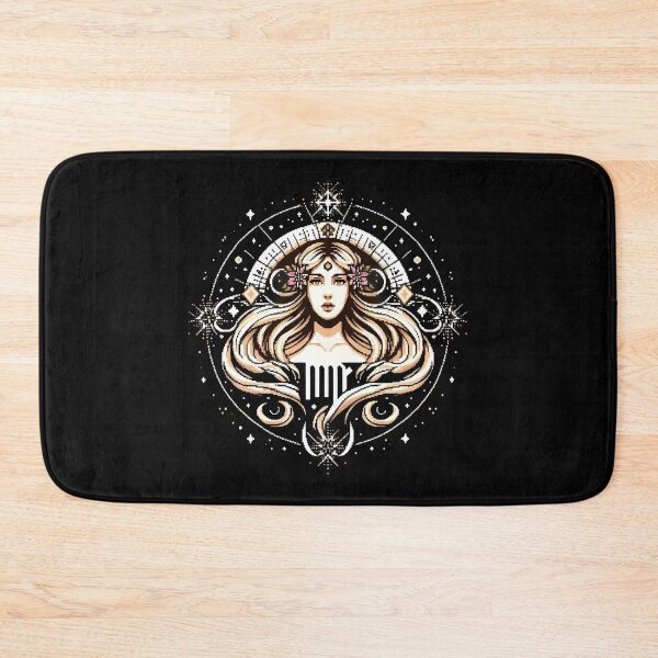 Item preview, Mystic Pixel Goddess with Zodiac and Celestial Ornaments. designed and sold by The-T-In-Retro.