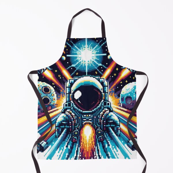 Item preview, Epic Pixel Space Battle with Astronaut and Rockets. designed and sold by The-T-In-Retro.