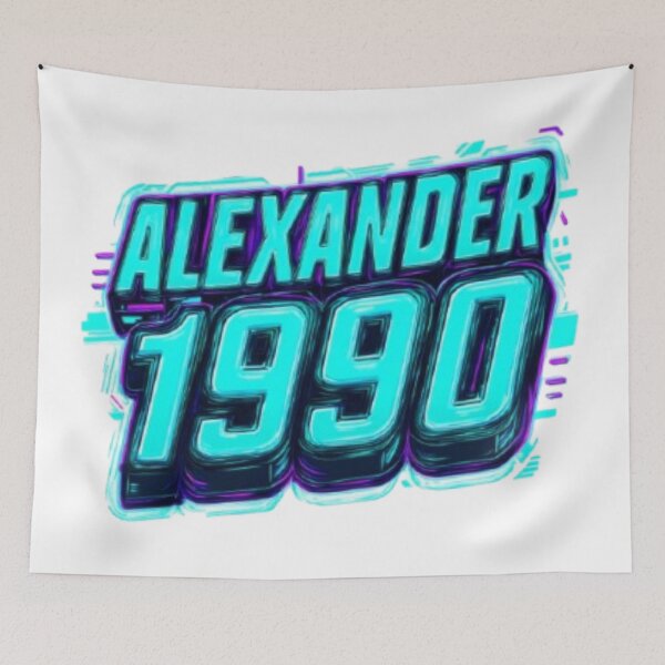 Item preview, Alexander 1990 – Neon Retro Name Design designed and sold by AlexLineArt.