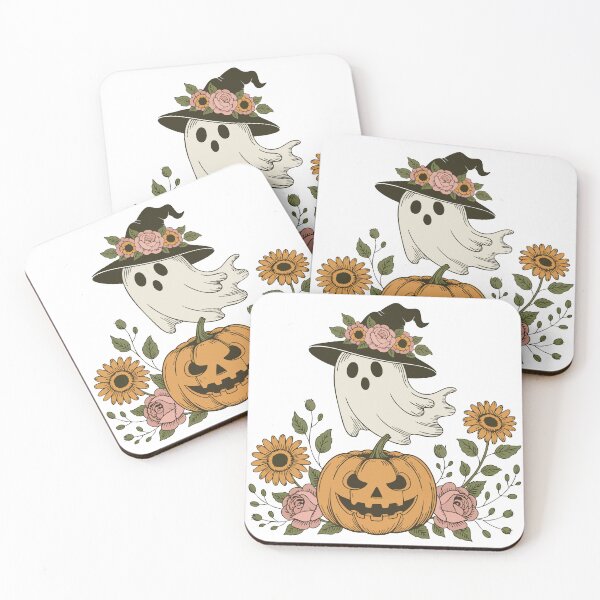 Item preview, Floral Ghost and Pumpkin - Boho Halloween Aesthetic designed and sold by xKaPie.