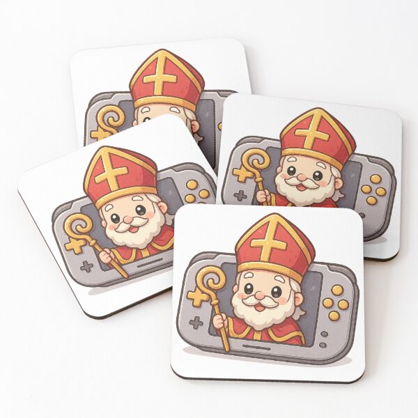 Item preview, Kawaii Gamer Sinterklaas – Cute Saint met gameconsole & glimlach designed and sold by snoezelstudio.