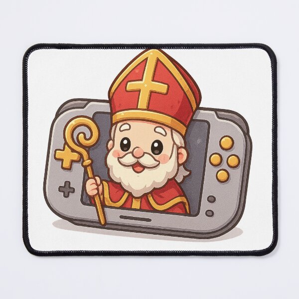 Item preview, Kawaii Gamer Sinterklaas – Cute Saint met gameconsole & glimlach designed and sold by snoezelstudio.
