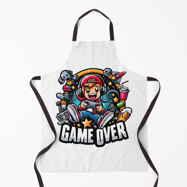 Item preview, Game Over Cartoon Gamer with Retro Controllers. designed and sold by The-T-In-Retro.