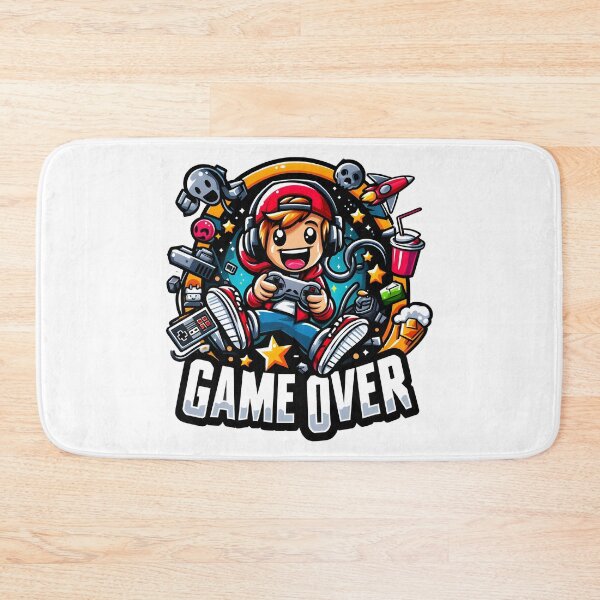 Item preview, Game Over Cartoon Gamer with Retro Controllers. designed and sold by The-T-In-Retro.