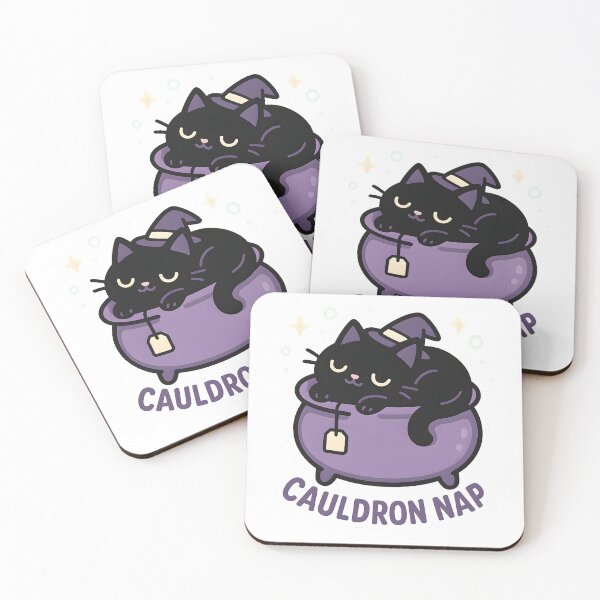 Item preview, Cauldron Nap — Cozy Witch Cat designed and sold by Cheerioza.