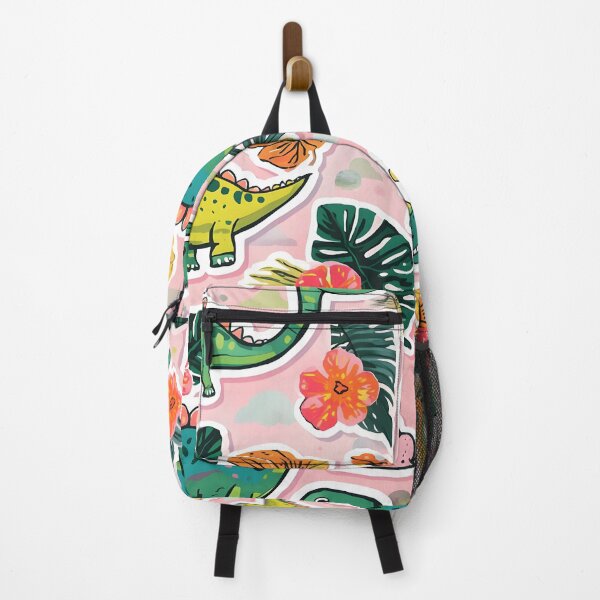 Item preview, Retro Tropical Dinosaur Sticker Bomb Green Jungle Dinos designed and sold by MoonlitDoodles1.