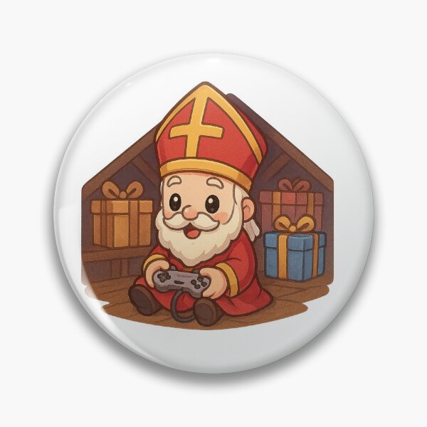 Item preview, Kawaii Gamer Sinterklaas – Schattige Sint op zolder met cadeautjes en controller designed and sold by snoezelstudio.
