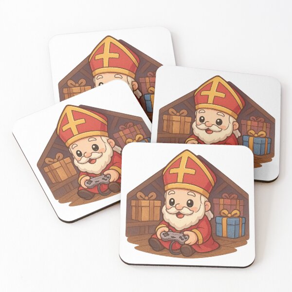 Item preview, Kawaii Gamer Sinterklaas – Schattige Sint op zolder met cadeautjes en controller designed and sold by snoezelstudio.