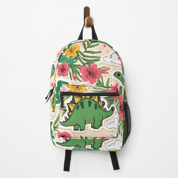 Item preview, Soft Peach Dino Sticker Cheerful Tropical Jungle Dinos designed and sold by MoonlitDoodles1.