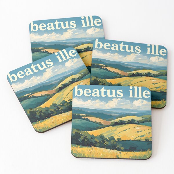 Item preview, 'Beatus ille' latin bucolic sentence designed and sold by Filologica.