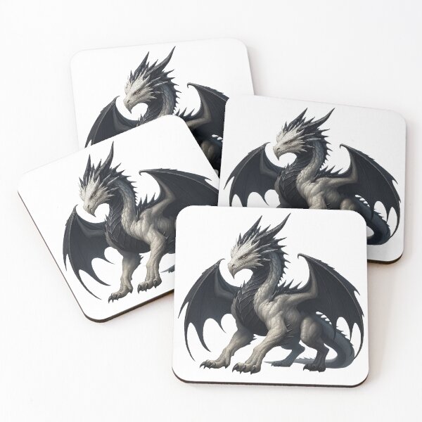 Item preview, Majestic Black and White Dragon — Elegant Fantasy Creature Art designed and sold by Hatchling Hollow.