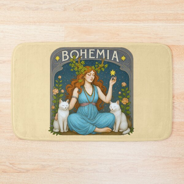 Item preview, Bohemian Goddess Art Nouveau Cats Vintage Aesthetic designed and sold by TeeARTHY.