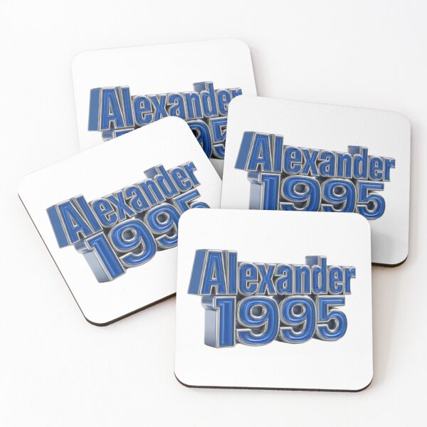Item preview, Alexander 1995 – Blue Chrome Retro Name Design designed and sold by AlexLineArt.