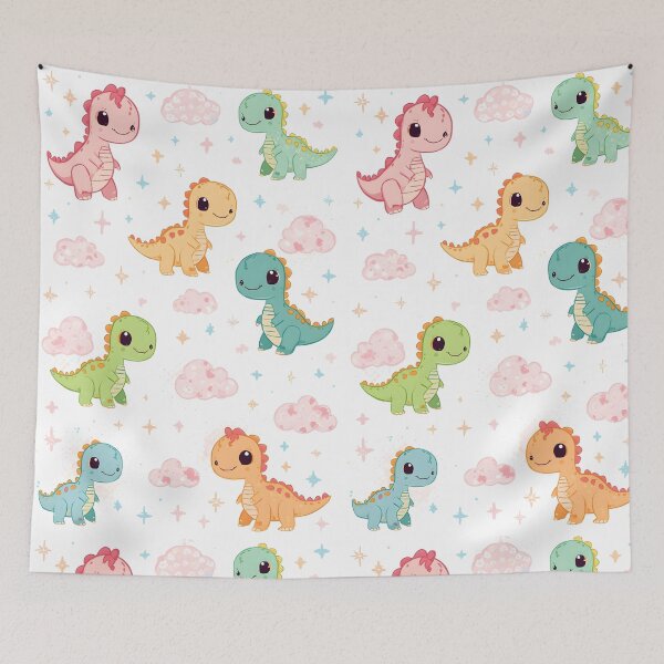 Item preview, Aesthetic Soft Pastel Dino Whimsical Baby Dinosaur Magic designed and sold by MoonlitDoodles1.