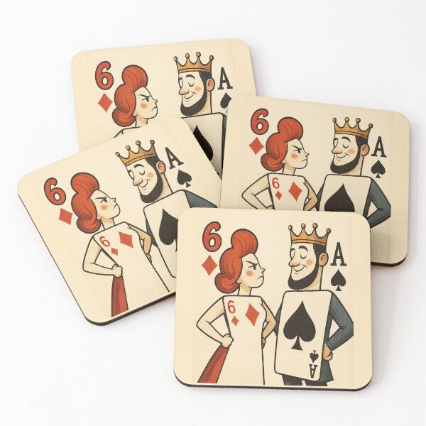 Item preview, Whimsical King and Queen Playing Cards – Felia Cyber Lemon Retro Style Illustration designed and sold by Felia001.
