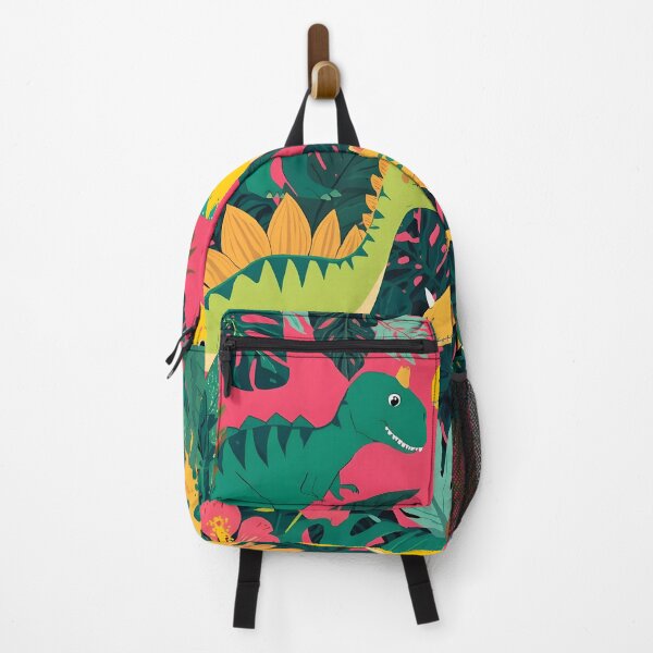 Item preview, Playful Dino Sticker Bomb Pastel Rainbow & Tropical Leaves designed and sold by MoonlitDoodles1.
