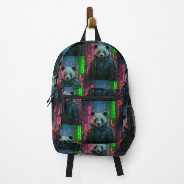 Item preview, Cyberpunk Panda / Neon Panda in Leather Jacket – Futuristic Street Art Design designed and sold by Gletschie.