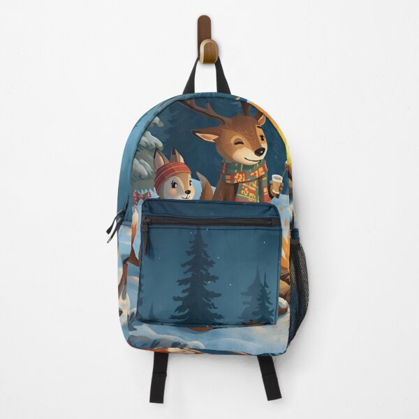 Item preview, Woodland Animals Sharing a Campfire on a Winter Night designed and sold by WildlifeWhimsy.