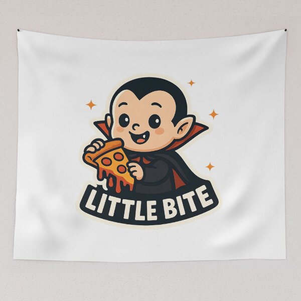 Item preview, Little Bite — Cute Vampire with Pizza designed and sold by Cheerioza.