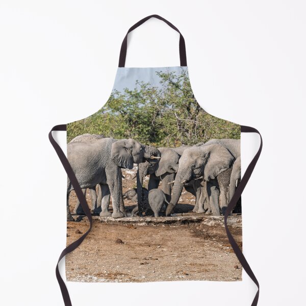 Item preview, Circle of Giants — Elephant Herd & Calf at Waterhole, Etosha designed and sold by DavideAntoniani.