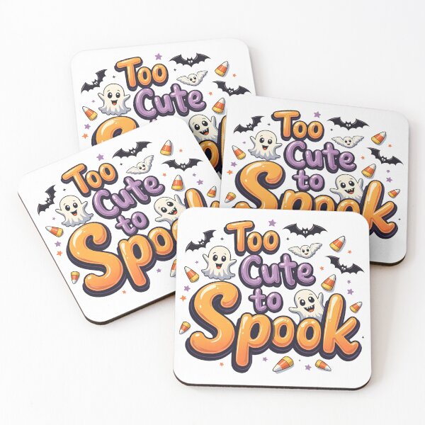 Item preview, "Too Cute to Spook" Halloween T-Shirt – Smiling Ghost, Candy Corn & Bats (Pastel Cartoon Style) designed and sold by relso.