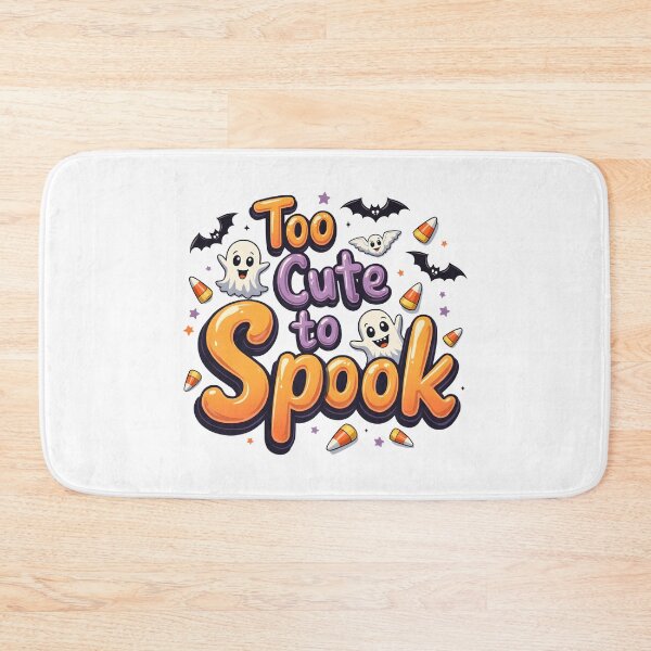 Item preview, "Too Cute to Spook" Halloween T-Shirt – Smiling Ghost, Candy Corn & Bats (Pastel Cartoon Style) designed and sold by relso.