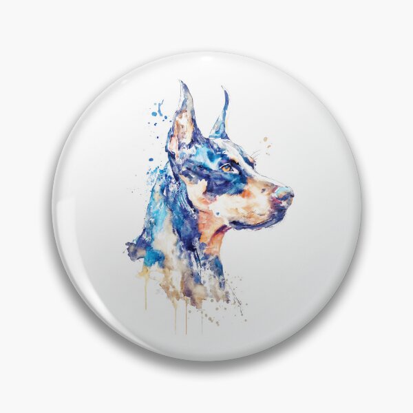 Item preview, Blue Doberman Watercolor Portrait designed and sold by caracatita75.
