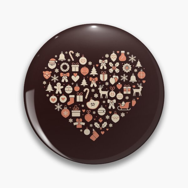 Item preview, Christmas Icons Heart Pattern designed and sold by PrintAtelier.