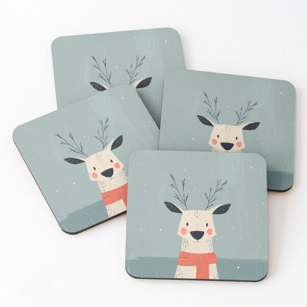 Item preview, Little Reindeer in Red Scarf designed and sold by Dusk Atelier.