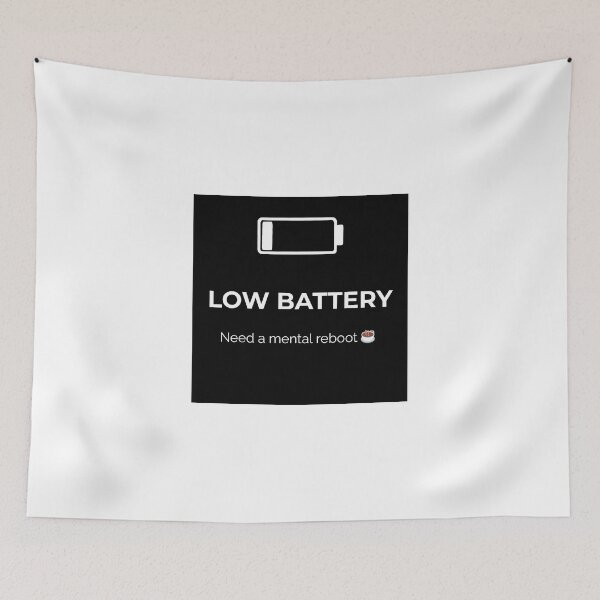 Item preview, LOW BATTERY – Mental Reboot Mode ☕ (Dark Edition) designed and sold by VibeMoodDesigns.