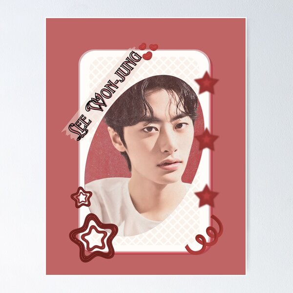 Item preview, Lee Won-jung Korean Actor Kdrama Group Card Red Aesthetic Collage Design designed and sold by AJUNICE STUDIO.