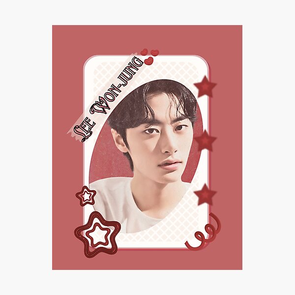 Item preview, Lee Won-jung Korean Actor Kdrama Group Card Red Aesthetic Collage Design designed and sold by AJUNICE STUDIO.