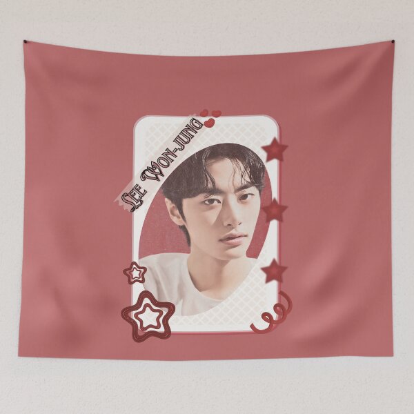 Item preview, Lee Won-jung Korean Actor Kdrama Group Card Red Aesthetic Collage Design designed and sold by AJUNICE STUDIO.