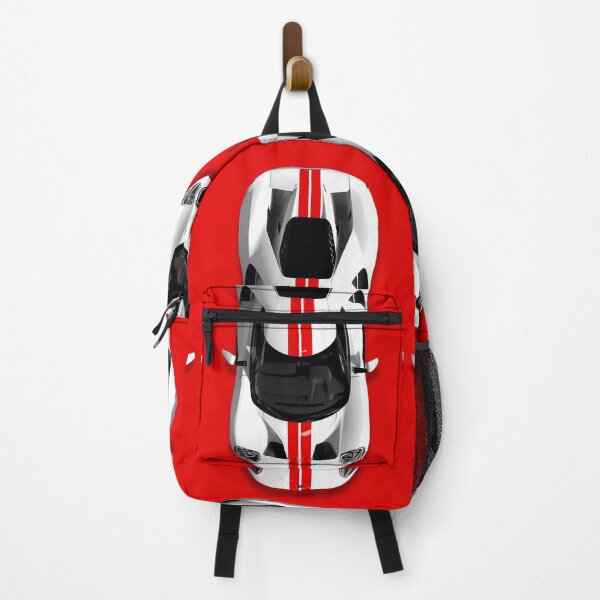 Item preview, White Supercar with Red Stripes – Top View Performance Art designed and sold by Artistic canvas store.