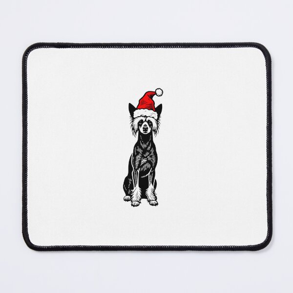 Item preview, Chinese Crested Dog Silhouette with Santa Hat | Festive Holiday Illustration designed and sold by JollyCritters.