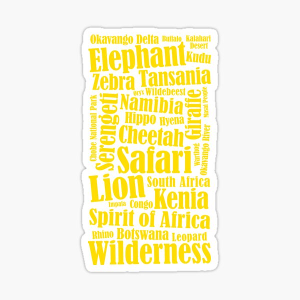 Vista previa del artículo con la obra «África continente aventura desierto elefante león», diseñado y vendido por Helen-Storm.